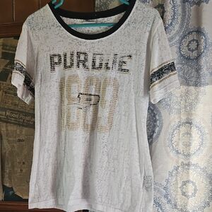 Pro Edge Purdue Women's White and Black Tee